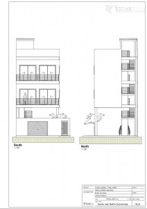 south and north elevations